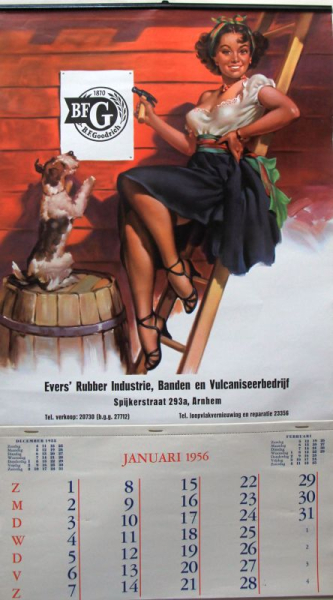 Goodrich Tires Pin-Up Calendar 1956 (8010)